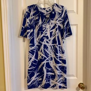 New York & Company Size Medium blue/white dress